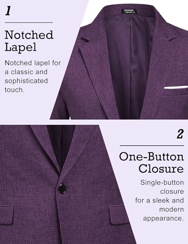image for COOFANDY Men's Blazer Casual Sport Coats Slim Fit One Button Suit Jack