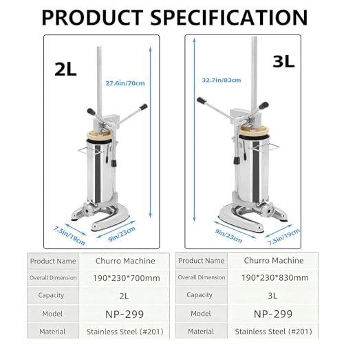 Machine à churro commerciale de 3 L en acier inoxydable durable - 6