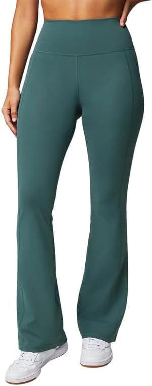 Fabletics Women's Oasis Pureluxe High-Waisted Kick Flare, Light Compression, Buttery Soft