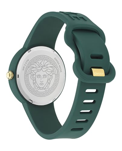 Versace Medusa Pop Collection Luxury Womens Watch Timepieces with a Green Strap, Case and Dial4