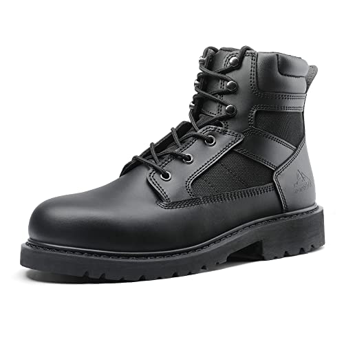 Nortiv 8 Men's Work Boots Soft Toe Leather Industrial Boot Black Size 12 M Us Snic2220M #TOP21