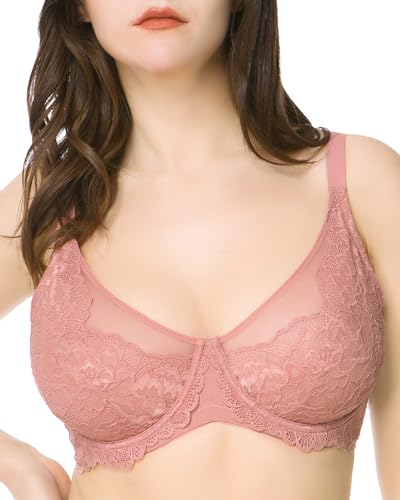 Image of HSIA Minimizer Bras for Women Unlined Underwire Lace Bras for Large Breasts | Full Coverage, Plus Size, Support Lift, Breathable, Everyday Essentials, Soft, Back Smoothing, Wide Straps, Sizes 32-46 C-I