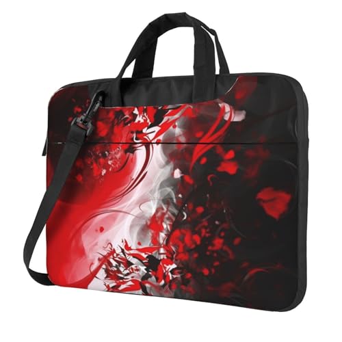 Sac ordinateur portable 15 pouces avec poignée et sangle porte-document à motif abstrait rouge