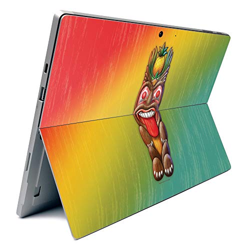Image of MightySkins Carbon Fiber Skin for Microsoft Surface Pro 7 - Tiki Man | Textured Carbon Fiber Finish | Easy to Apply, Remove, and Change Styles | Made in The USA
