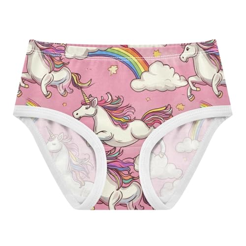 Wusikd Cute Unicorns Girls' Underwear Cotton Rainbows Pink Girls Briefs Soft Toddler Underwears 2T - Main Image