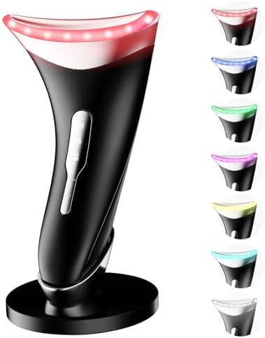 7 Color Light Therapy Facial Massager with Adjustable Vibration a...