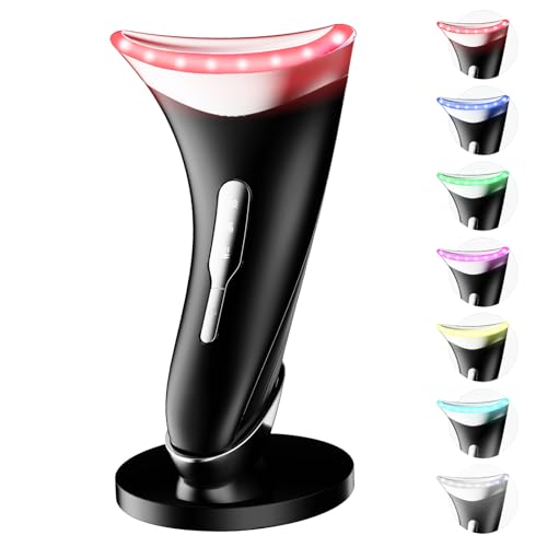 7 Color Light Therapy Facial Massager with Adjustable Vibration a...