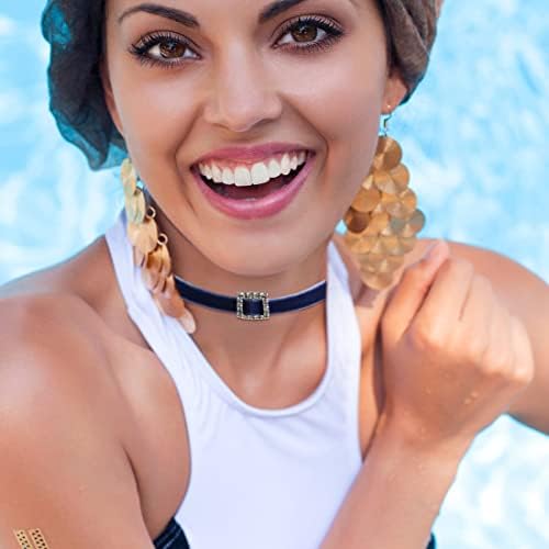 LAOJU Choker Necklace Set Goth Lace Black Chokers Classic Velvet Necklace Chain Choker Collar for Women Teenage Girl, 4PCS