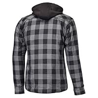 Held Lumberjack 2 - Motorrad Hemd mit Protektoren - CE zertifizierte Motorrad Jacke Herren EN 17092 - Flanell Material - Abnehmbare Kapuze - Soft-Protektoren Schulter&Ellbogen - Schw/grau, Größe L – Ansicht 4