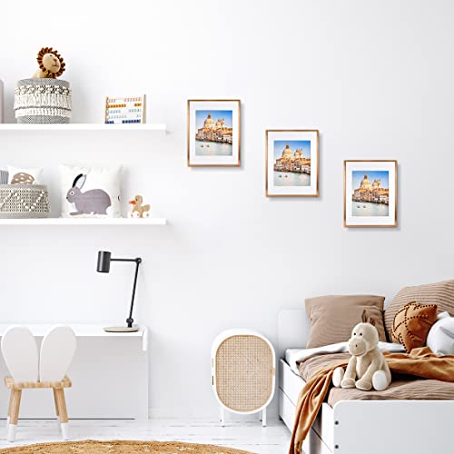 Wyooxoo 11X14 Picture Frame Display Pictures 8X10 With Mat Or 11X14 Picture Without Mat, Metal Frames Wall Gallery Photo Frames With Plexiglass (11"X14", Brushed Copper) #TOP5