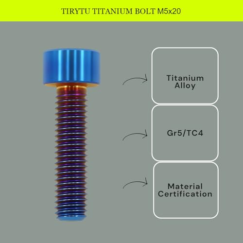 Image of M5x20 Titanium Bolts Socket Head Cap Screw, Burnt Blue, 4PC