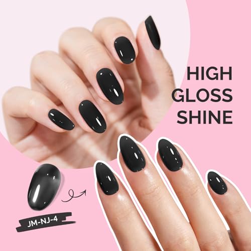 Image of MelodySusie Jeweliver Jelly Gel Nail Polish, 0.5Fl.oz Black Jelly Gel Polish Sheer Translucent Soak Off UV LED Light Cure Valentine's Day Gift for Women Nail Art Manicure Nail Art DIY at Home JM-NJ-4