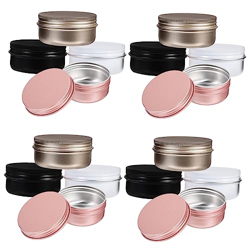 Cabilock 20piezas Tarros De Aluminio Redondos Con Tapa Para Crema Cosmética Velas Bálsamo Contenedores De Almacenaje Seguros y Duraderos