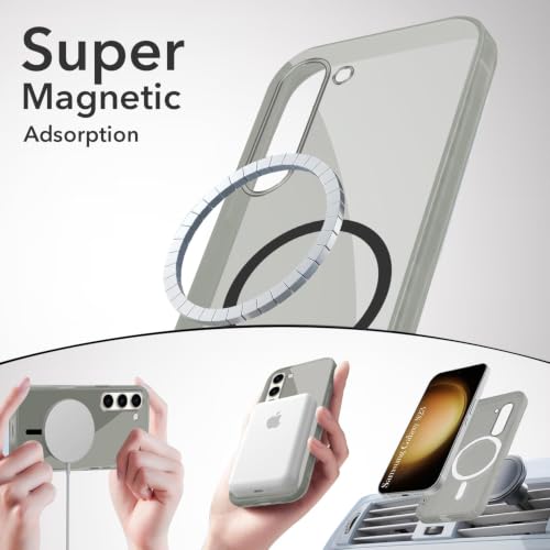 Image of Jkobi Lifetime Anti-Yellow MagSafe Compatible Clear Back Cover Case for Samsung Galaxy S23 5G (Sleek Hard Crystal | Shockproof and Camera Protection)