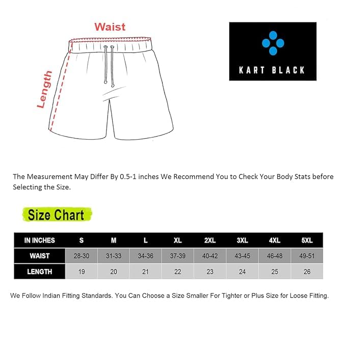 Image of KART BLACK Plus Sizes Men's Cotton Knee Length Shorts(M,L,XL,XXL,3XL,4XL,5XL Shorts) | Casual and Night Wear Mens Shorts
