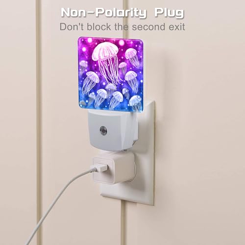 Image of Magic Fantasy Jellyfish Night Light, Glow Jellyfish Marine Life Dusk to Dawn Night Light Plug in, 0.5W Energy Saving Sleep Friendly NightLight for Kids Boys Girls Home Decor