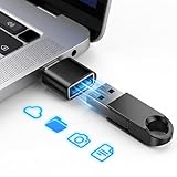 USB C to USB 3.0 OTG Adapter (2 Pieces), USB-C to USB-A Adapter Compatible with Mobile Phone, Tablet and Other Type-C Devices (Black)