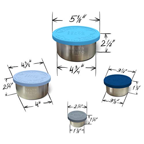 Stainless Steel Food Container With Leak Proof Silicone Lid | Metal Lunch Box | Bento Box | Food Storage | Great For Portion Control [Set Of 4] #TOP2