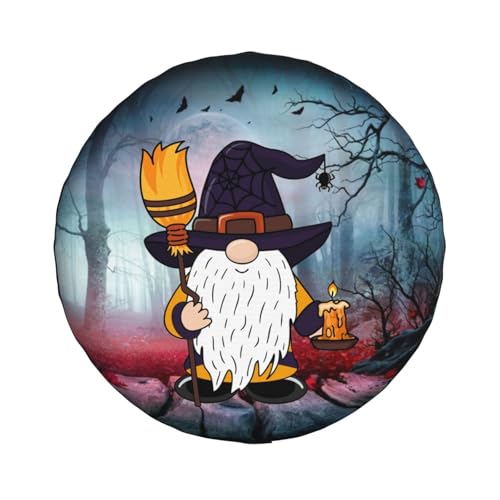 Image of Halloween Gnome Spare Tire Cover Weatherproof Universal Halloween Decorations Wheel Protectors Wheel Covers for Rv Camper Travel Trailer SUV Truck 17 Inch