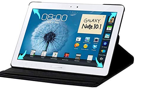 Image of M Cart 360 Degree Rotating Leather Smart Rotary Swivel Stand Case Cover for Samsung Galaxy Note 10.1 Gt-N8000 Gt-N8010 Gt-N8020 Gt-N800 (Black)