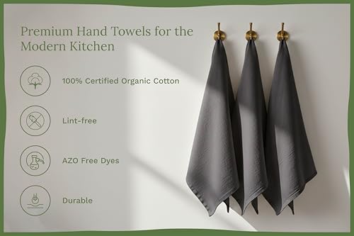 Image of Organic Cotton Gray Tea Towels - 10 Pack, 27 inchx27 inch, 100% Cotton Gray Flour Sack Towels for Kitchen and Baking Use - Durable, Absorbent and Customizable Dish Towels (10 Pack)