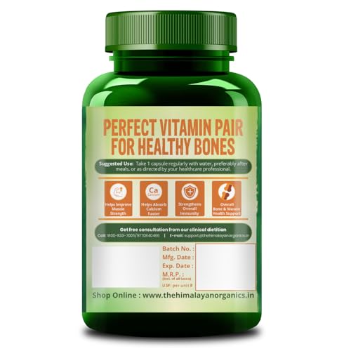 Image of Vlado's Himalayan Organics Plant Based 600iU Supplement | Vitamin D3(Lichen) + K2(Menaquinone Mk7) - 10 Veg Capsule