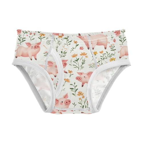 Wusikd Pig Flowers Boys' Underwear Cotton Pink Boys Briefs Soft Toddler Underwear 2T