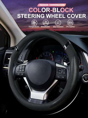 Steering Wheel Cover Customized Fit for Lexus RX270 RX330 RX350 RX400h ES200 ES300h NX200 NX300 NX350h UX200 UX260h UX300h GS300 GX350 IS300 IS350 IS200t CT200t (Black) - Image 3