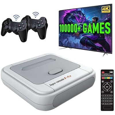Kinhank Super Console X Pro With 100000+ Games,TV & Game System In 1, Mini Retro Game Consoles For 4K HD/AV Output,Compatible With 63+ Emulators,2 Game Controllers