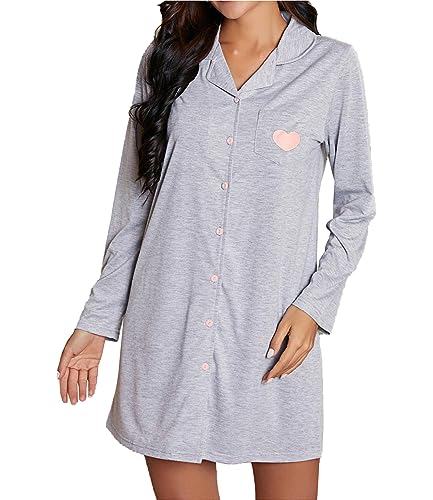 Robe pyjama manches longues et boutonnée pour un sommeil serein