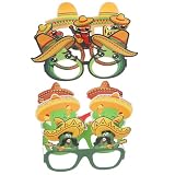 ifundom Occhiali di Carta Tema Messicano 6 Pezzi per Feste a Tema e Capodanno, Accessori Leggeri e Divertenti per Photobooth e Decorazioni di Festa