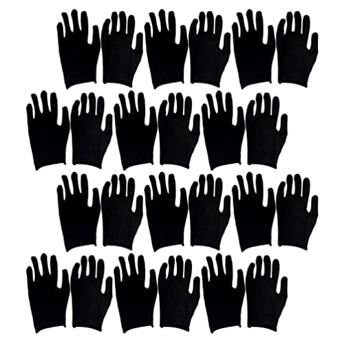 FRCOLOR Labour Protection Moisturizing for Dry Hands Breathable Work Glove Liners Hand Protection Black Size12 Pairs Thin
