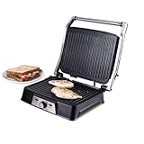 Wonderchef Sanjeev Kapoor Tandoor Professional| Electric Contact Grill & Sandwich Maker|3-in-1 Appliance|2000 Watt|180 Degree Grilling|Cool Touch Handle|LED Indicator|2 Year Warranty|Black & Silver