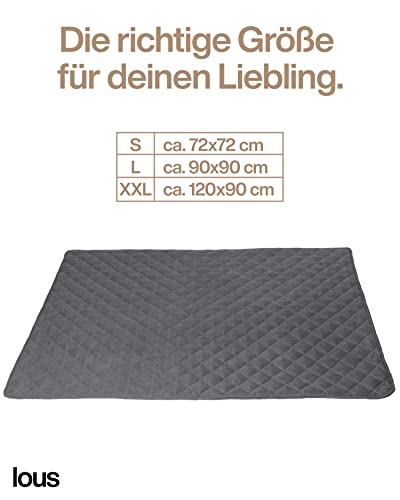 Lous handgefertigtes Hundekissen Hundematte, Hundedecke für mittelgroße und kleine Hunde, waschbar bei bis 90ºC, Sofaschutz, Haustier, Hunde und Katzen (L ca. 98x97x3 cm, Anthrazit/Grau)