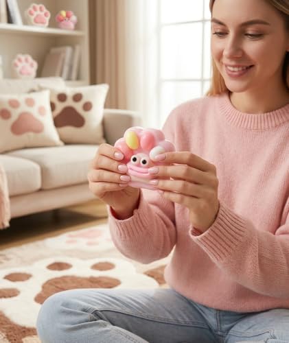Image of 3PCS Taba Squishy Cat Paw, Taba Squishy, Sensory Fidget Pinch Family for Kids Cat Paw Squeeze Cute Beautiful Cat Paw (Big Mouth)