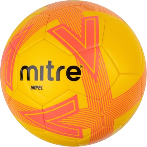 Mitre Impel L30P Fußball | Extrem trsapazierfähig | formbeständig Fußball, Gelb/Orange, 5