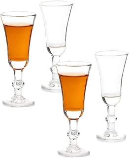 Lead-Free Limoncello Cordial Glasses, Set of 4, 1oz - Elegant Aperitif Glasses (Set of 4)