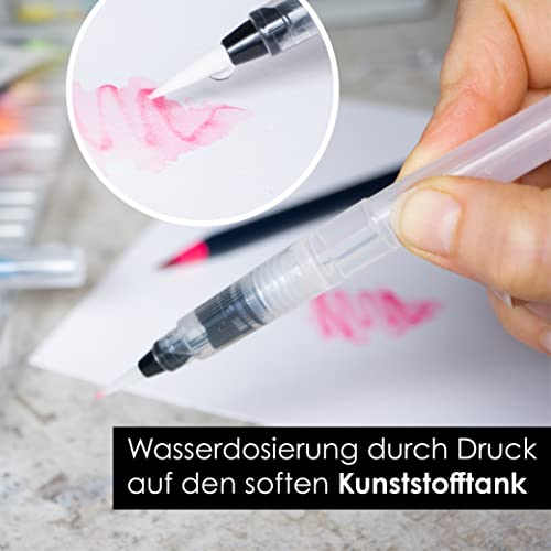 Aquarellstifte OfficeTree 24+1 Pinselstifte mit Wasserstift