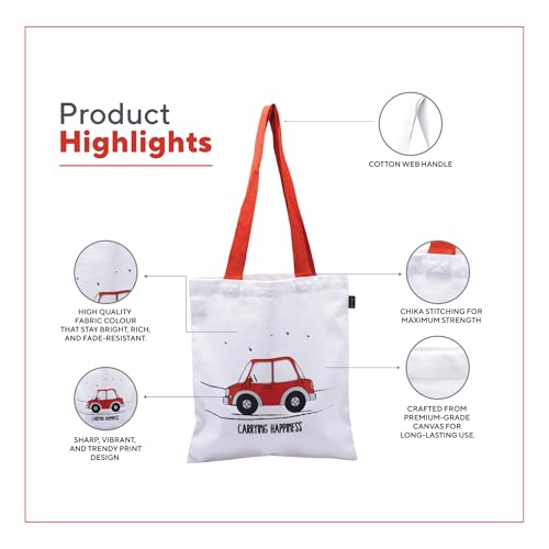 Image of RFD Premium Tote Bag With Printed Designed Canvas Tote Bags For girl & women large capacity,Tote bag For Shopping, College, Travel, school, tuition and gifting 15x13.5 Inch