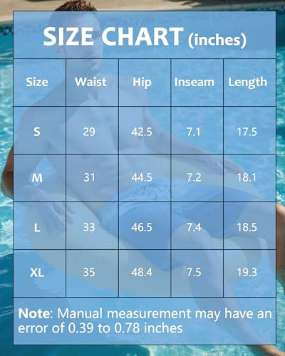 Image of Justay Mens Swim Trunks with Compression Liner 2 in 1 Quick Dry Board Shorts 7 Inch Bathing Suit Swimming Trunks for Men