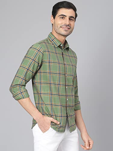 Image of Dennis Lingo Men's Checkered Slim Fit Cotton Casual Shirt