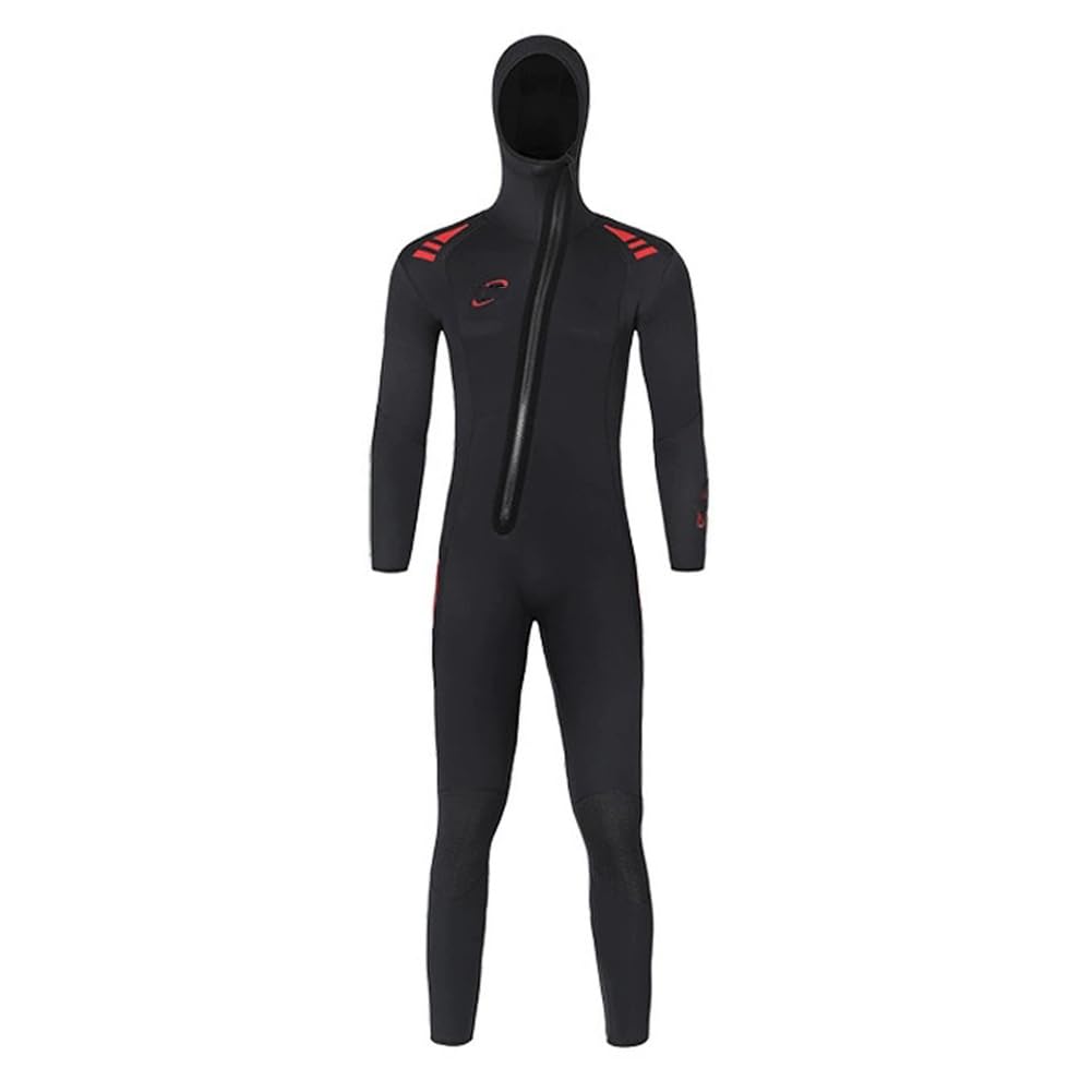 Traje De Neopreno con Capucha De 5 Mm, Traje De Buceo De Una Pieza De Manga Larga, Cálido A Prueba De Frío, Anti Medusas para Natación En Lancha Motora De Surf