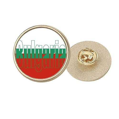 Pin's Bulgarie en métal doré rond taille M pour costume et veste