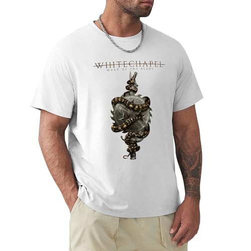 Whitechapels Men's T Shirt Cotton Short-Sleeve Printed Shirts Round Neckline Fashion Graphic Classic Tee Tshirt L