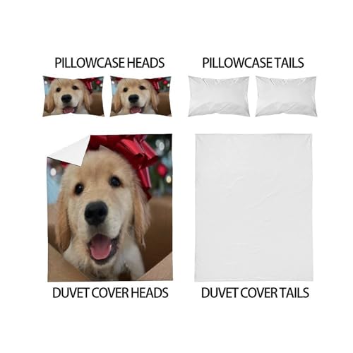 Housse de couette chiots 3D en microfibre douce avec zip