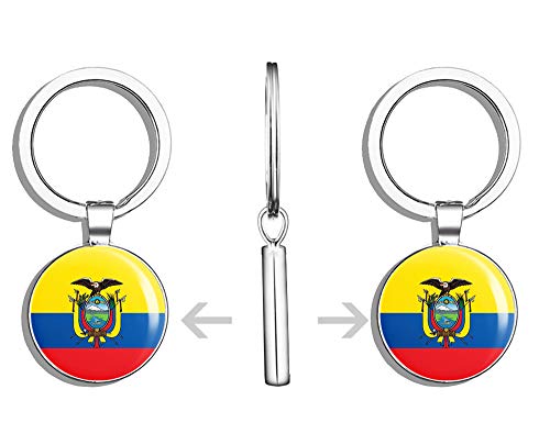 Prs Vinyl Ecuador Flag Double Sided Stainless Steel Keychain Key Ring Chain Holder Car/Key Finder #TOP1