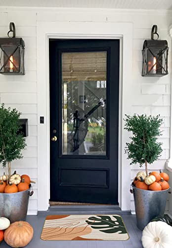 Uinhmop 17''X30'' Boho Abstract Botanical Leaves Random Shapes Modern Decorative Doormat,Bohemian Sun Floor Mats,Farmhouse Decor For Home Front Door Porch Outdoor Indoor,Boho Lovers Girls Women Gift #TOP1