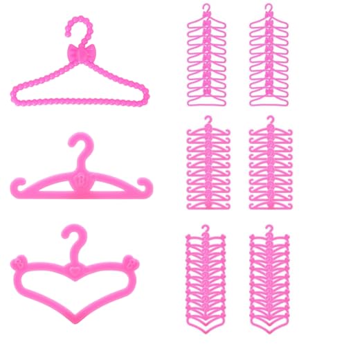 IKOPFLN Accessori Appendiabiti Per Bambole Bambole Appendini In Plastica Mini Appendiabiti Per Bambole Utilizzato Per Appendere Vestiti Per Bambole Per Bambine, 60 pezzo