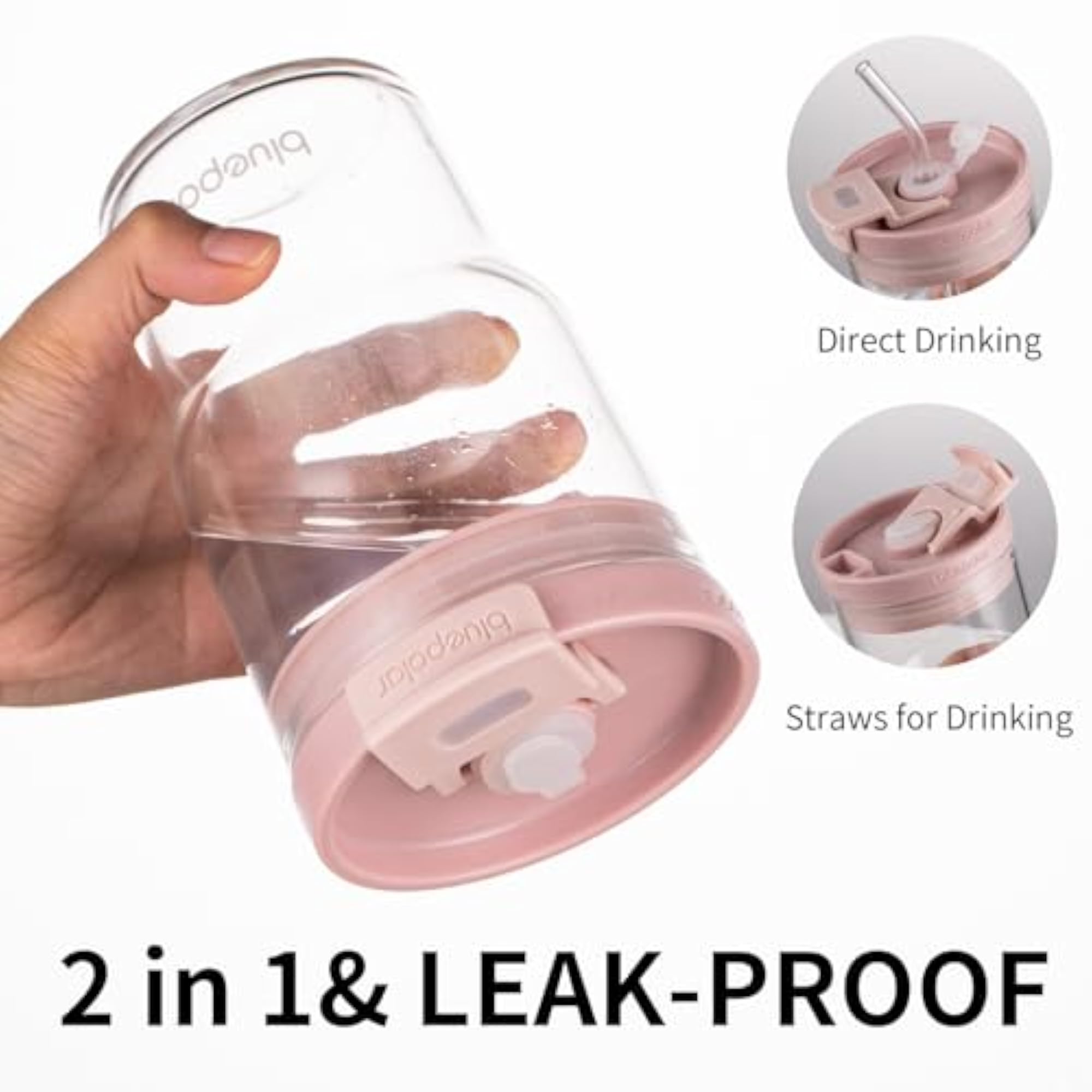 16oz/480ml Iced Coffee Glasses with Lids and Straws