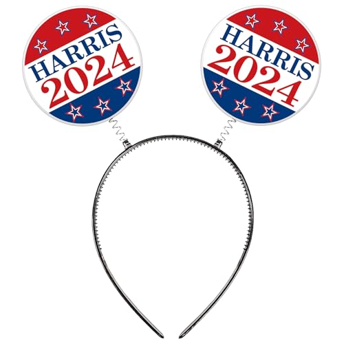 Beistle 2-Pack Kamala Harris 2024 Democratic Candidate Boppers- Patriotic Headwear, Presidential Headband Accessories for Political Rallies, Events, and Campaigns